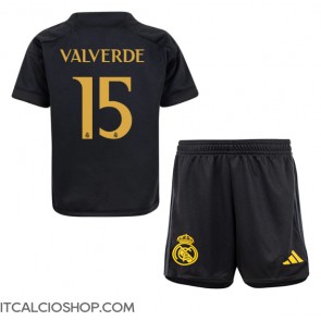 Real Madrid Federico Valverde #15 Terza Maglia Bambino 2023-24 Manica Corta (+ Pantaloni corti)